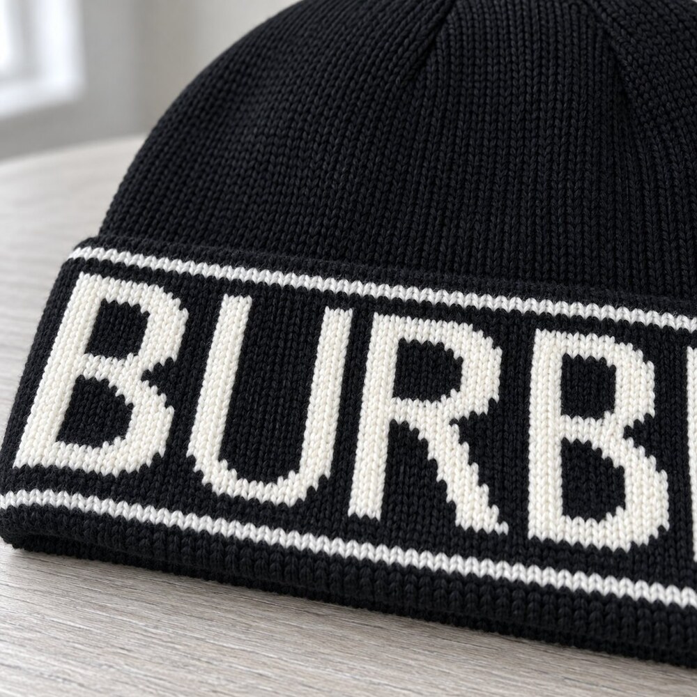 Burberry Black Logo Knit Beanie - Picture 5 of 6